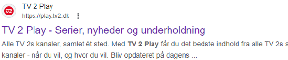 TV 2 Play Google-søgning